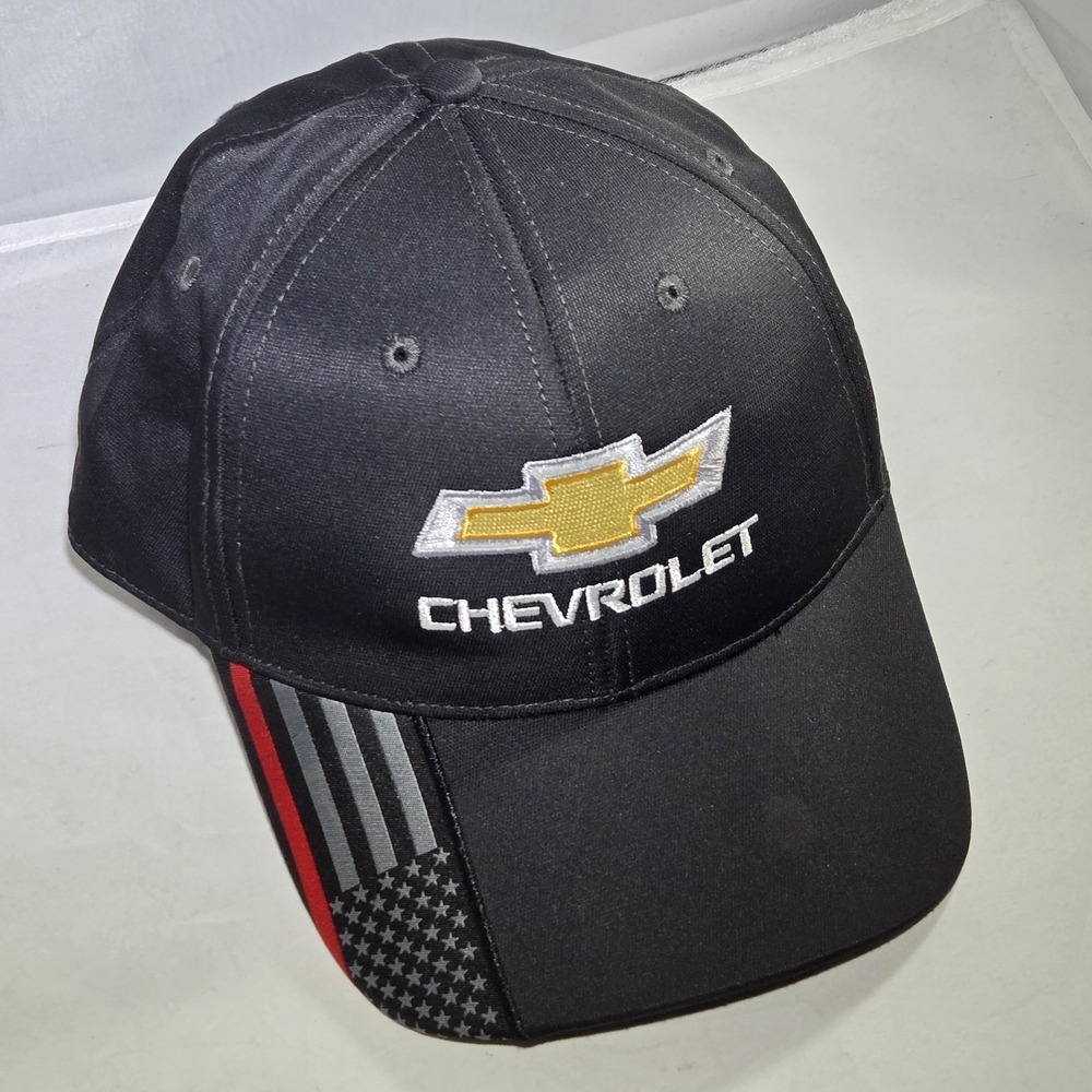 Chevrolet Fire Service Flag Hat GM Car Truck Motors Logo Mens Strapback Cap